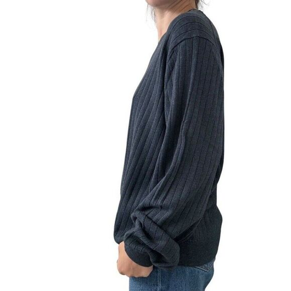 Vintage Brooks Brothers Mens Navy Blue Ribbed Wool Cotton Sweater Made in USA XL - Picture 5 of 8